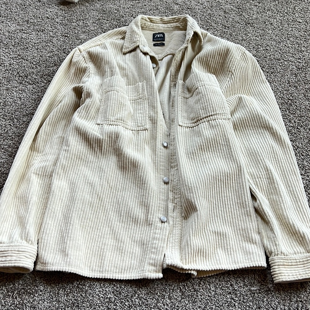ZARA cream corduroy jacket